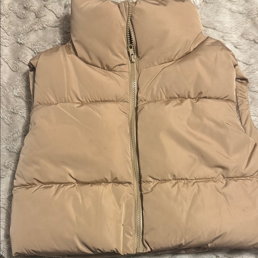 Tan Puffer Vest